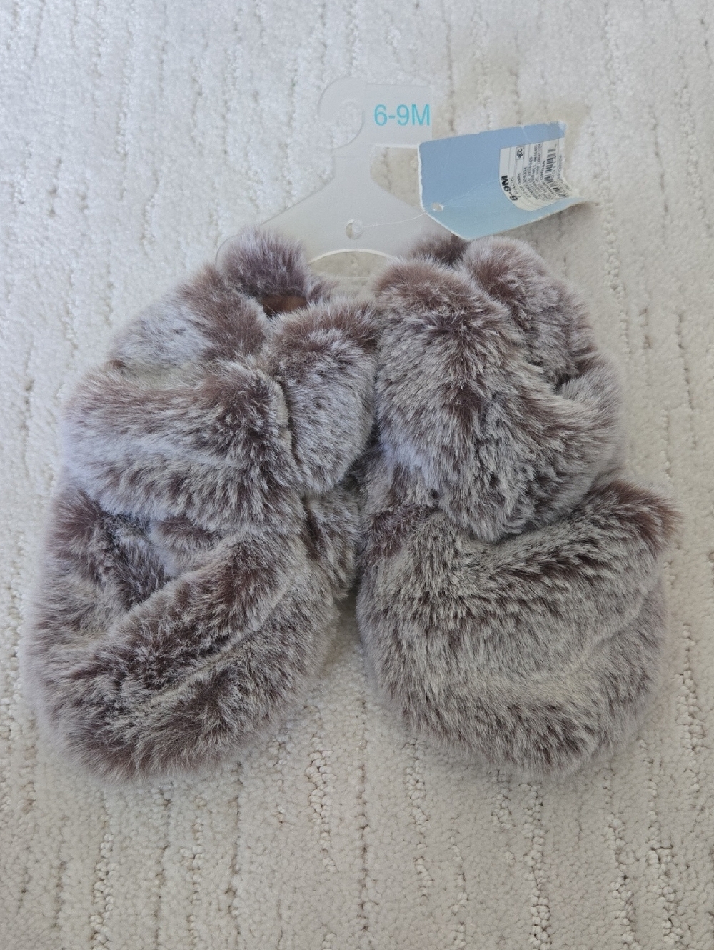 CAT & JACK • Plush Faux Fur Booties, Gray, 6-9Months